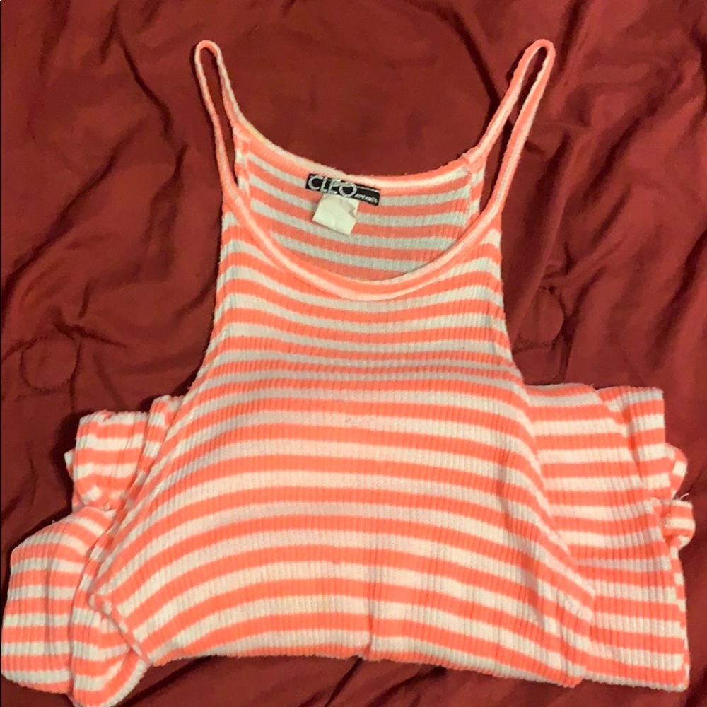 Long sun dress pink and white. Worn